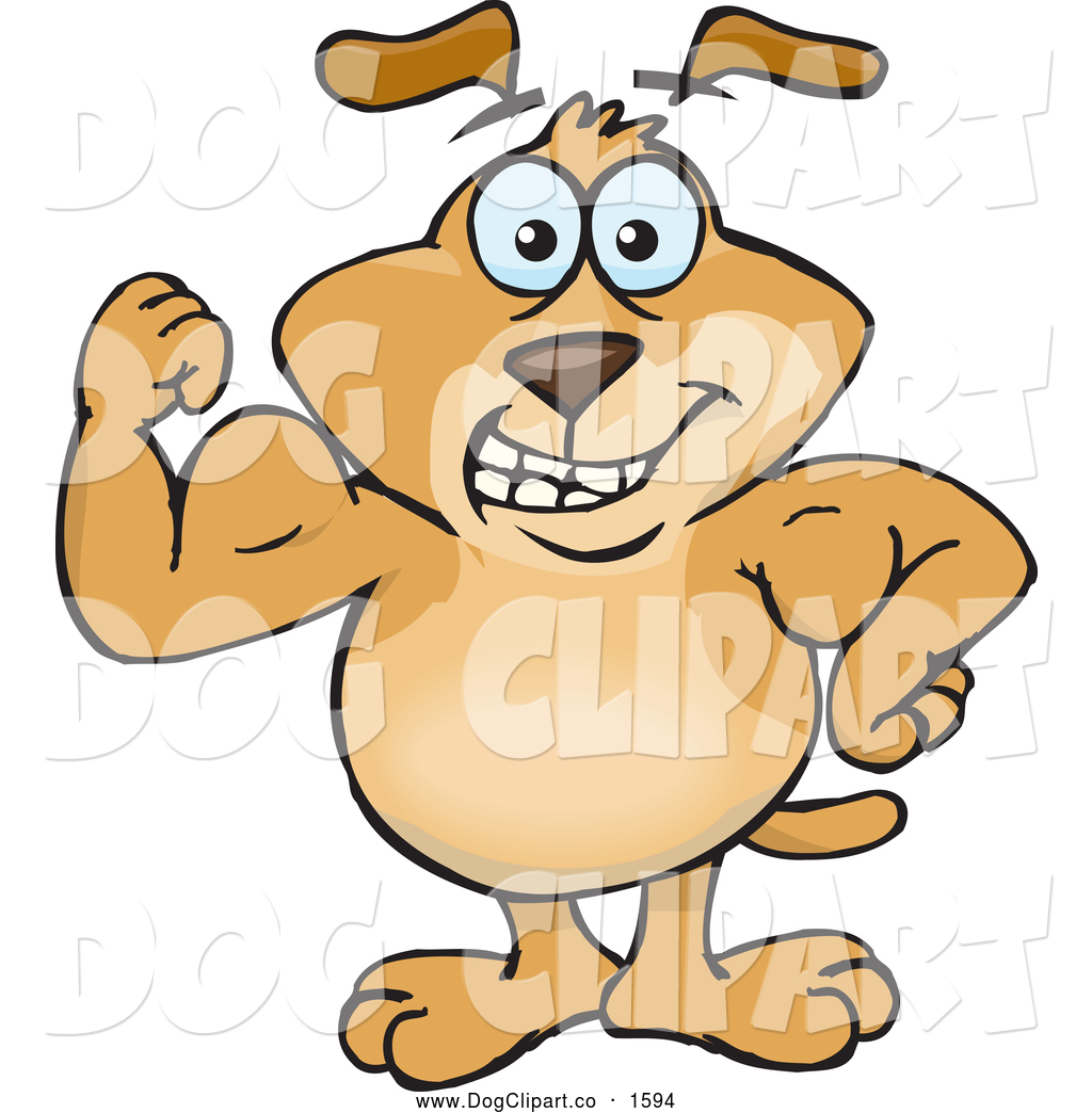 1024x1044 Vector Cartoon Clip Art Of A Strong Dog Flexing His Muscles By