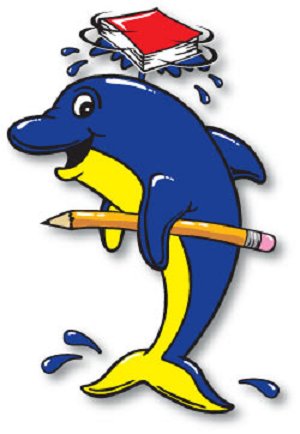 300x434 Dolphin Clipart Reading