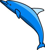 180x200 Cartoon Dolphin Clipart