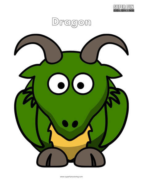 464x600 Cartoon Dragon Coloring Page