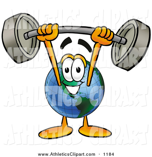 600x620 Clip Art Of A Strong World Earth Globe Mascot Cartoon Character