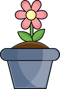 202x300 Cartoon Flowers In A Pot
