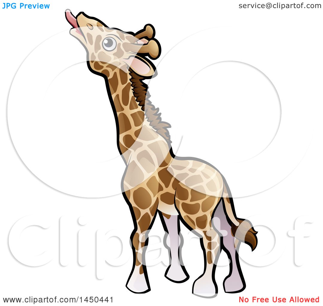 1080x1024 Clipart Graphic Of A Cartoon Giraffe Reaching With His Tongue