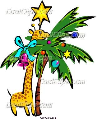 312x383 Giraffe Christmas Clip Art