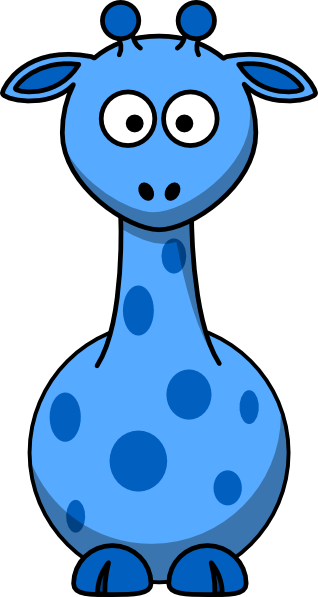 318x597 Blue Giraffe Clip Art