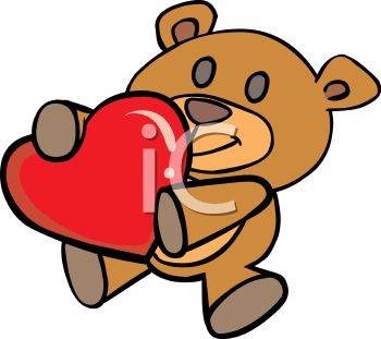 350x311 Royalty Free Clip Art Image A Teddy Bear Holding A Heart