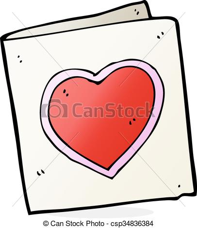 406x470 Cartoon Love Heart Card Vector
