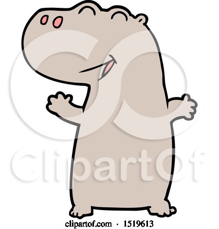 450x470 Cartoon Hippopotamus By Lineartestpilot