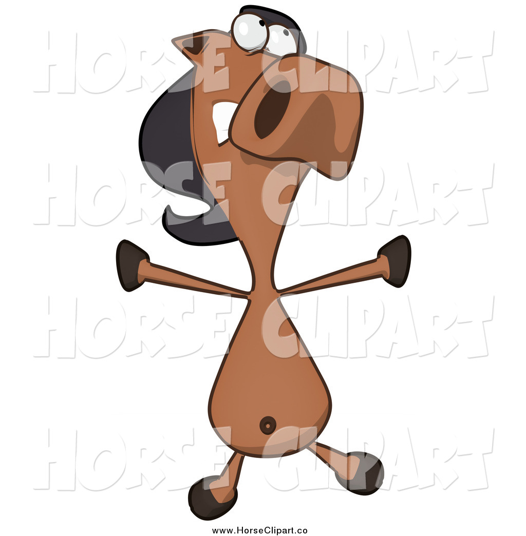 1024x1044 Clip Art Of A Cartoon Horse Jumping By Julos