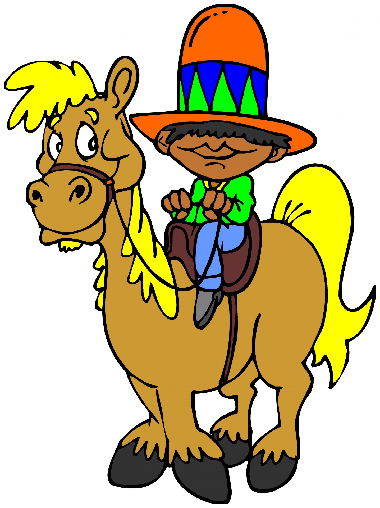 1437x1920 Cartoon Cowboy Horse