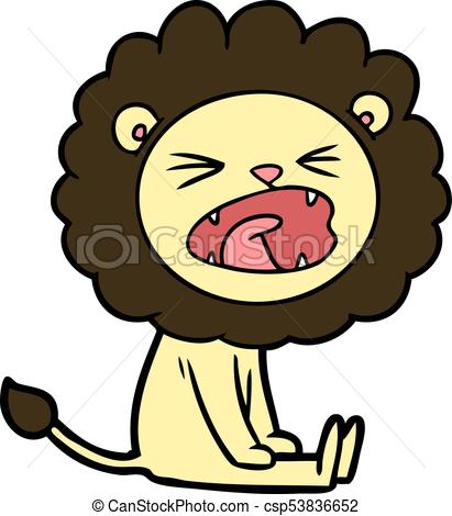 411x470 Cartoon Angry Lion Clipart Vector