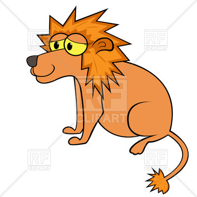 400x400 Simple Sitting Cartoon Lion Royalty Free Vector Clip Art Image