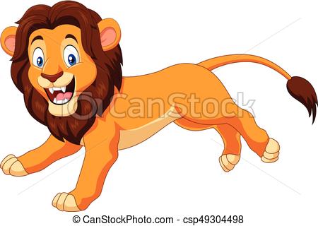 450x320 Vector Illustration Of Cartoon Happy Lion Running Eps Vectors