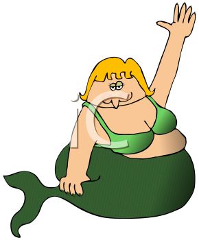 290x350 Royalty Free Clipart Image Cartoon Of A Fat Mermaid
