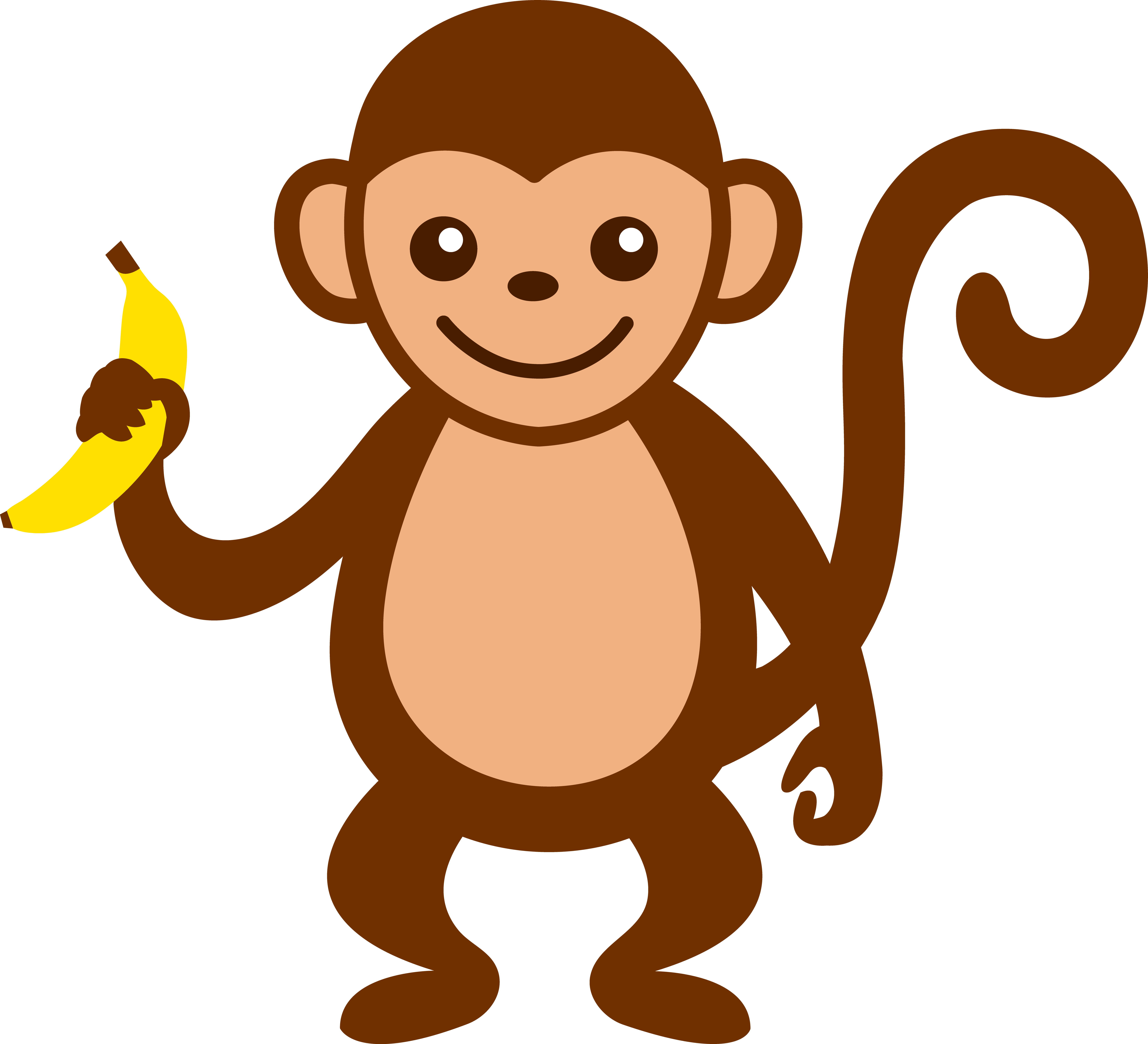 6597x6001 Cartoon Monkey Clip Art Cute Monkey With Banana