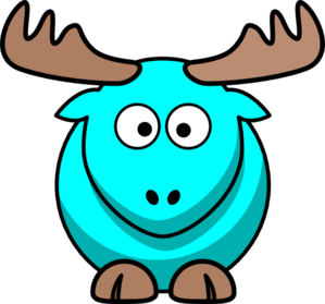 299x279 Turquoise Moose Cartoon Clip Art