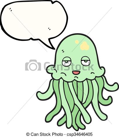 408x470 Freehand Drawn Speech Bubble Cartoon Octopus Vector Clipart