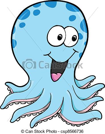 369x470 Happy Silly Octopus Ocean Vector Illustration Clip Art Vector