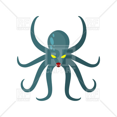 400x400 Cartoon Angry Octopus Royalty Free Vector Clip Art Image