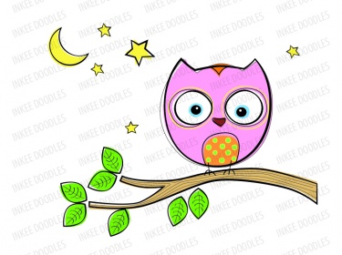 375x280 Owls Clip Art Set
