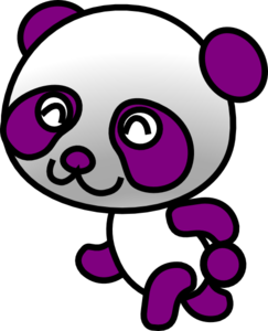 243x300 Purple Panda Clip Art