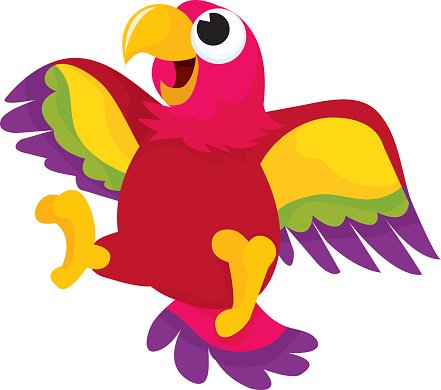 441x390 Happy Cartoon Parrot Premium Clipart