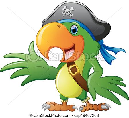 450x412 Vector Illustration Of Cartoon Pirate Parrot Clip Art Vector