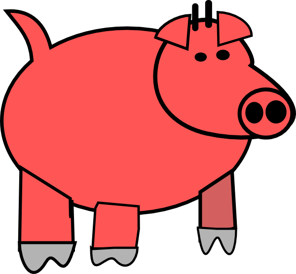 600x555 Cartoon Pig Clipart