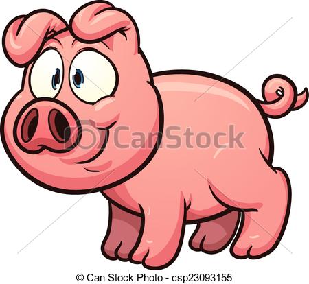 450x414 Little Cartoon Pig. Vector Clip Art Illustration With Simple