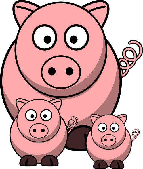 504x593 Momma Pig With Baby Pigs Clip Art