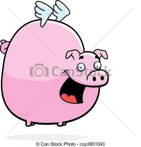 287x300 Flying Pig Clipart Pig Flying A Happy Cartoon Pig With Wings
