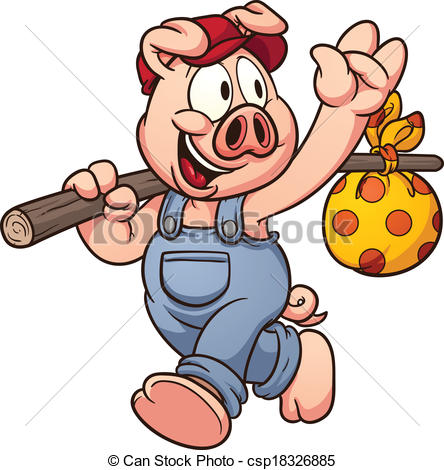 444x470 Free Clipart Goodbye Cartoon Pig Waving Goode Vector Clip Art