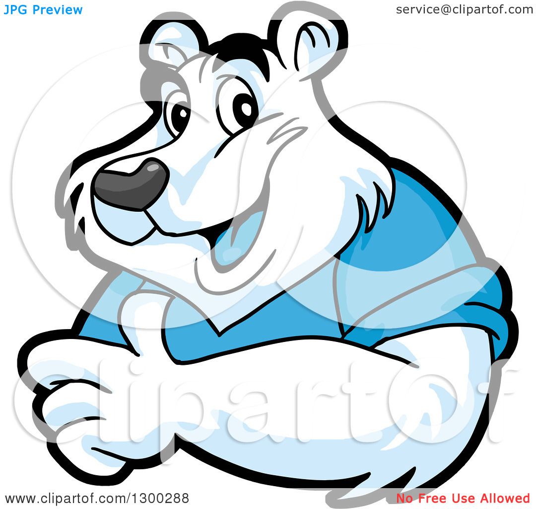 1080x1024 Clipart Of A Cartoon Polar Bear Mascot Giving A Thumb Up