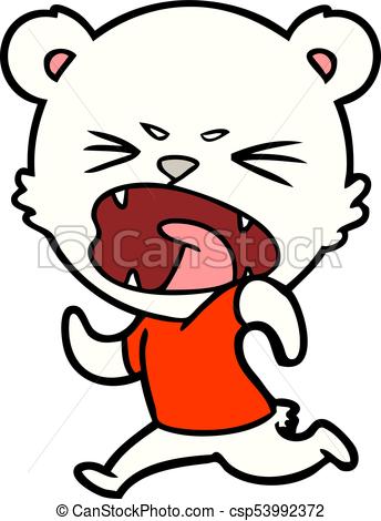 344x470 Angry Polar Bear Cartoon Vectors Illustration
