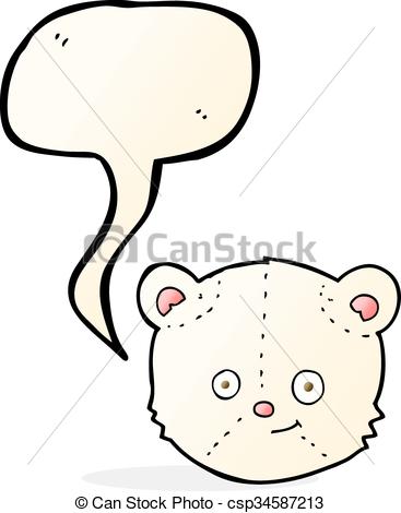 367x470 Cartoon Polar Bear Head With Speech Bubble Vector Clip Art