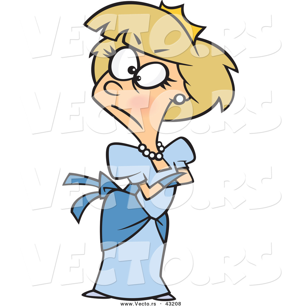 1024x1044 Vector Of A Irritated Cartoon Princess Looking Back With A Grumpy