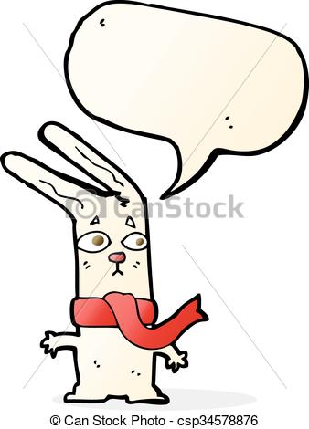 338x470 Cartoon Rabbit With Speech Bubble Vectors Illustration