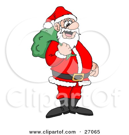 450x470 Clipart Of A Cartoon Santa Claus Toboganningd Running Over