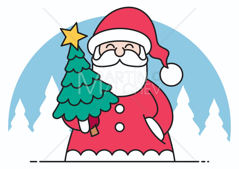 800x566 Santa Flat Design