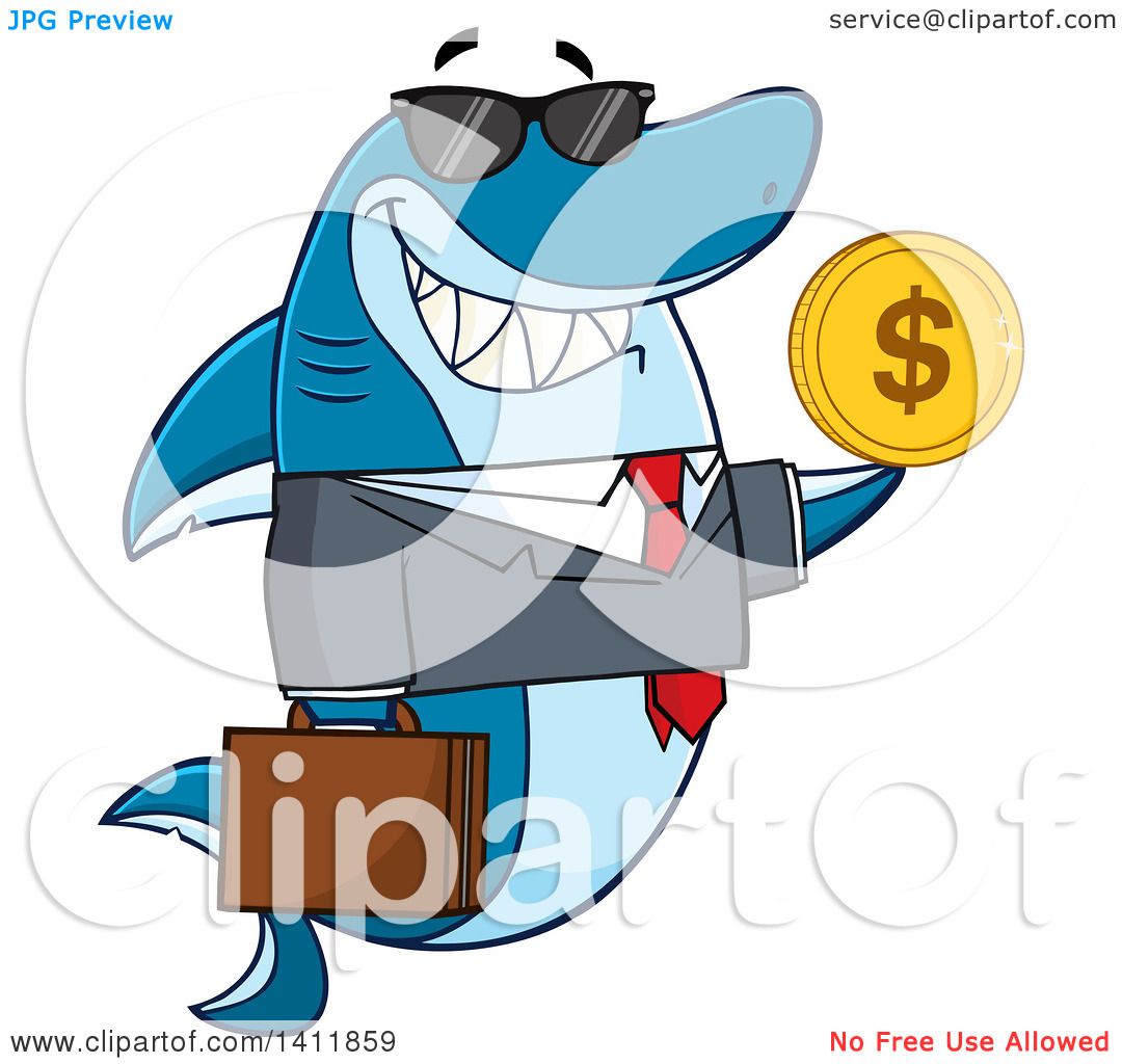 1080x1024 Clipart Of A Cartoon Business Shark Mascot Character Wearing