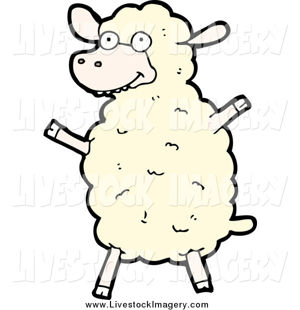600x620 Clip Art Of A White Sheep Cheering By Lineartestpilot