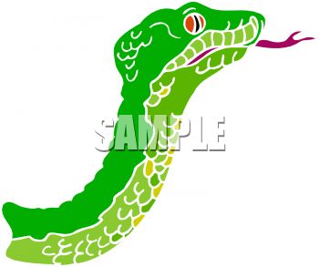 350x293 Picture Of A Green Snake With His Tongue Sticking Out In A Vector