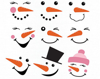 340x270 Snowman Face Clipart