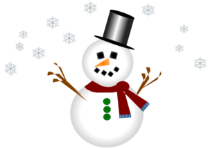 300x213 Snowman With Carrot Nose And Hat Clip Art