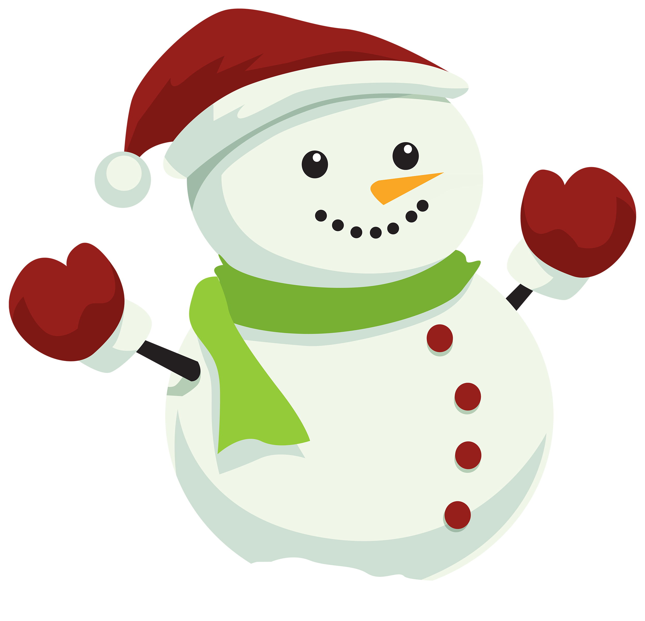 2500x2408 Snowman With Christmas Hat Png Clipart
