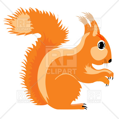400x400 Cartoon Squirrel Sits Royalty Free Vector Clip Art Image