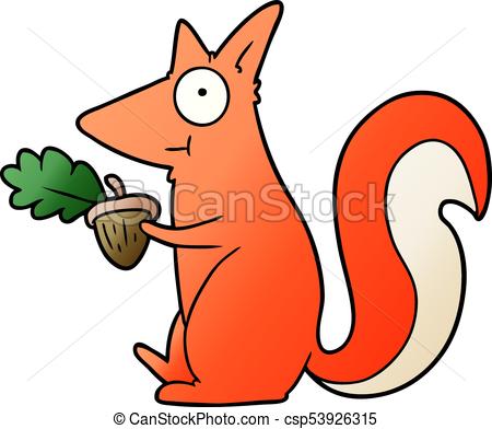 450x392 Cartoon Squirrel With Acorn Vector Clip Art