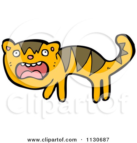 450x470 Cartoon Of A Scared Tiger 1