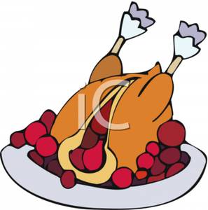 297x300 Clip Art Image A Cranberry Stuffed Turkey