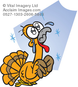 270x300 Cartoon Clip Art Illustration Of A Scared Turkey